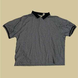 Sold —- Vintage Knit Mens Polo Style Short Sleeve Shirt 3XL, Brown, Black, Cre